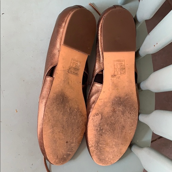 Anthropologie Candela Flat Leather Metallic Shoe - Picture 8 of 8